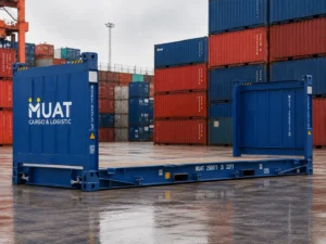 FLAT RACK CONTAINER MUAT CARGO