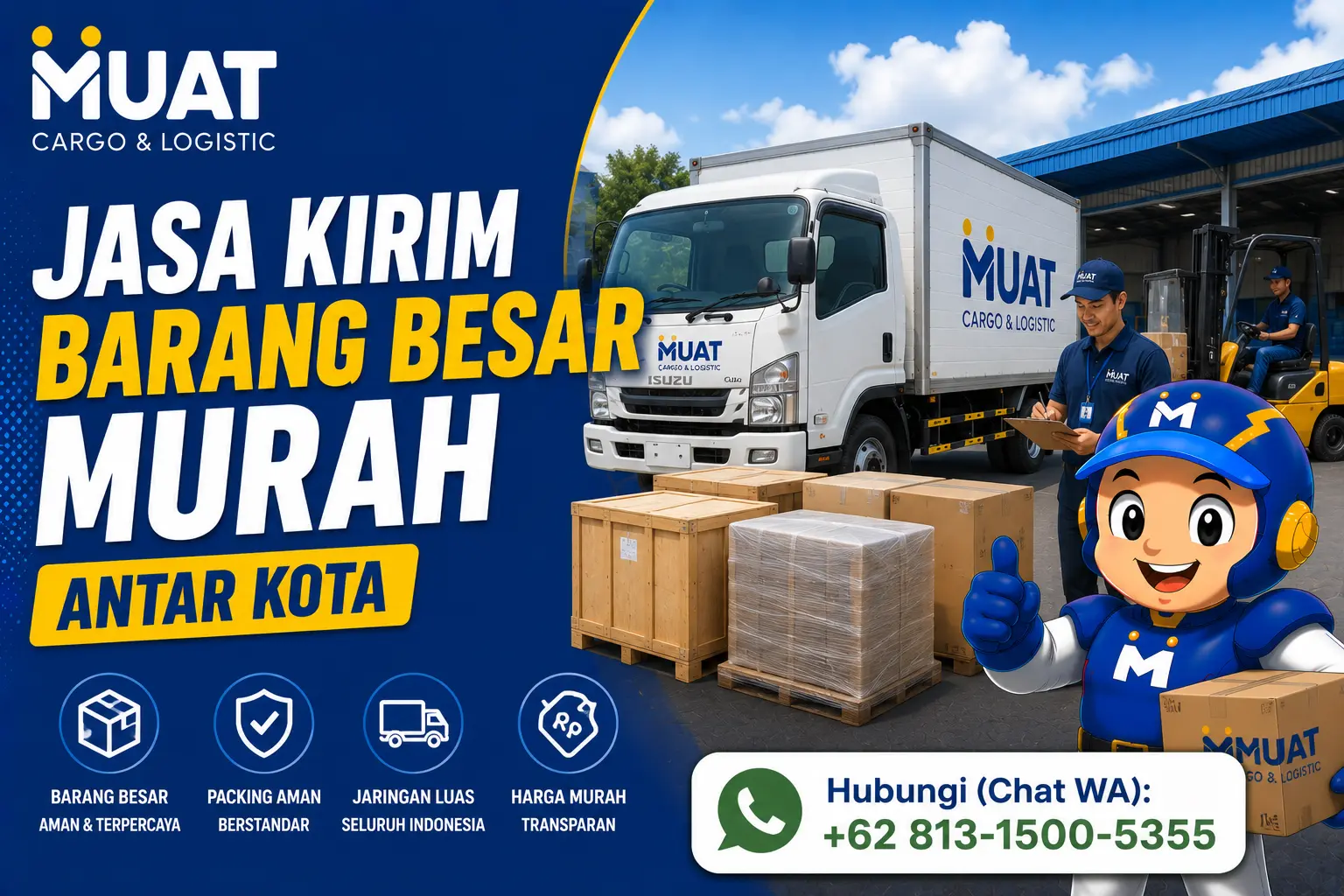 Pengiriman barang besar antarkota bersama MUAT Cargo