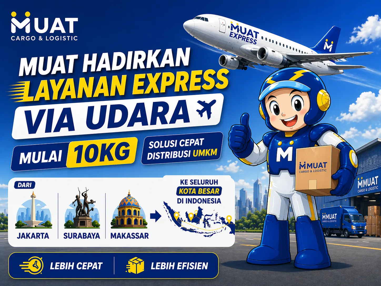 MUAT Hadirkan Layanan Express via Udara Mulai 10kg, Solusi Cepat Distribusi UMKM