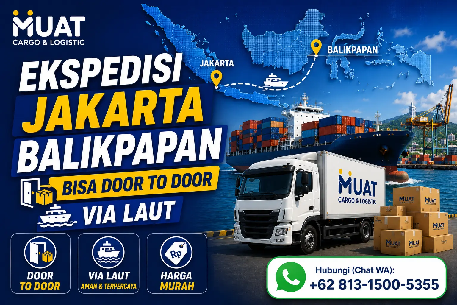 Ekspedisi Jakarta Balikpapan bisa Door to Door via Laut