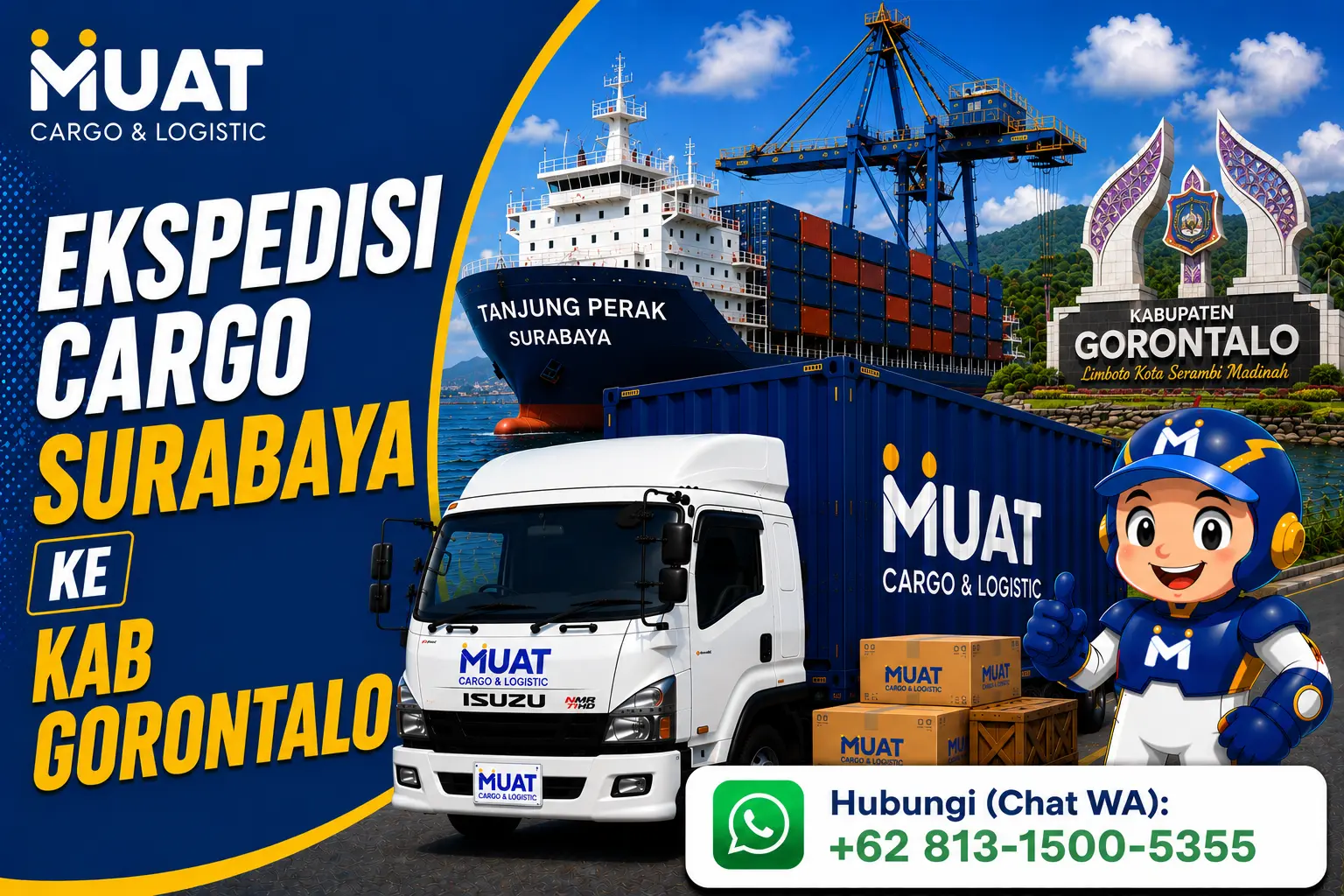 Ekspedisi Surabaya ke Kabupaten Gorontalo
