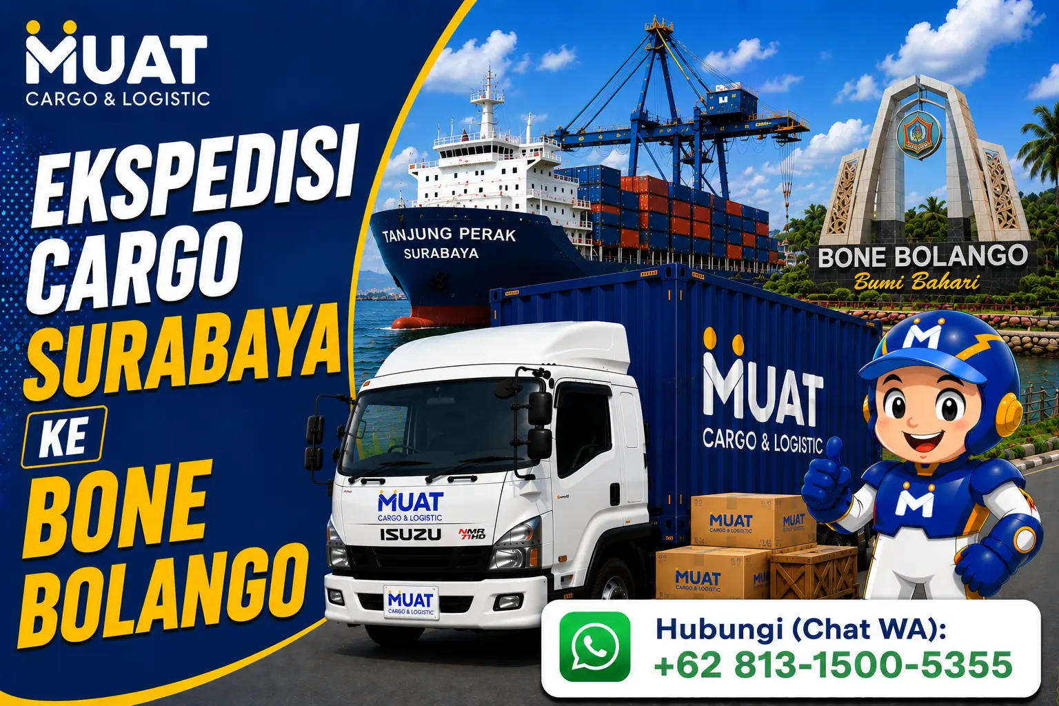 Gambar rute ekspedisi Surabaya Bone Bolango