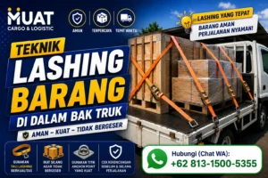 teknik lashing barang di dalam bak truk