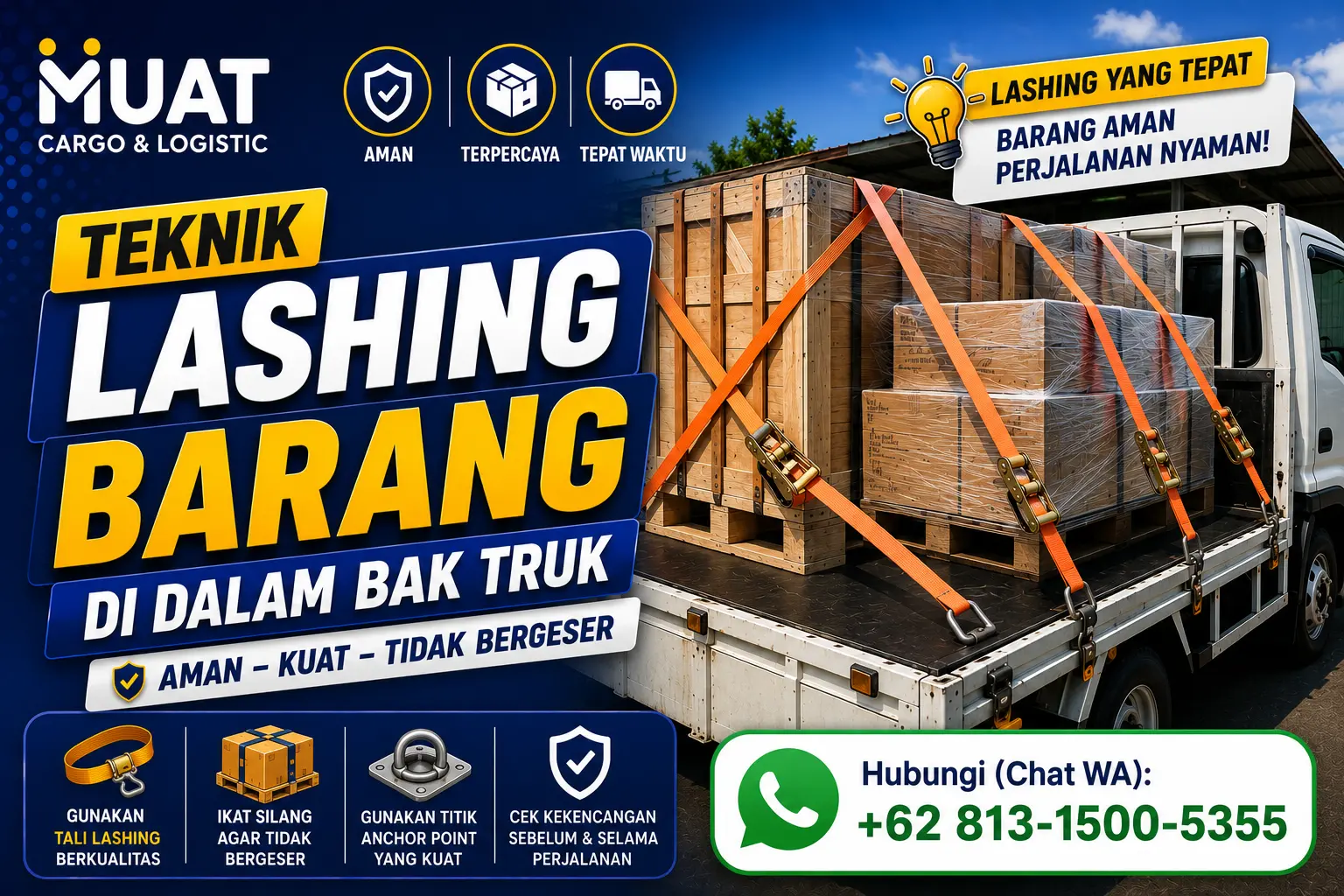 Penataan dan lashing muatan di dalam kendaraan pengiriman