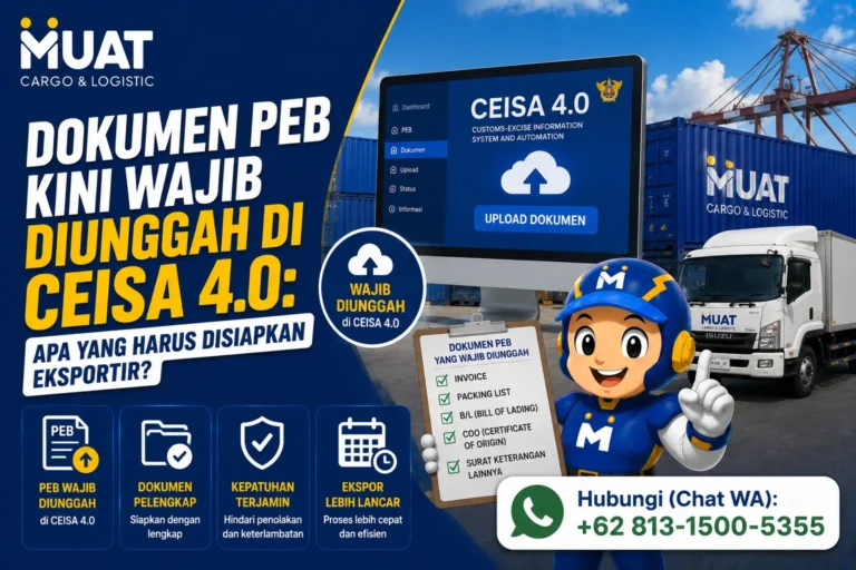 Dokumen PEB wajib diunggah melalui CEISA 4.0