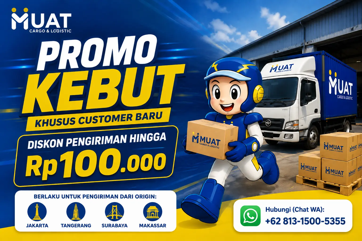 Promo Kebut MUAT Cargo, diskon pengiriman hingga Rp100.000 untuk customer baru