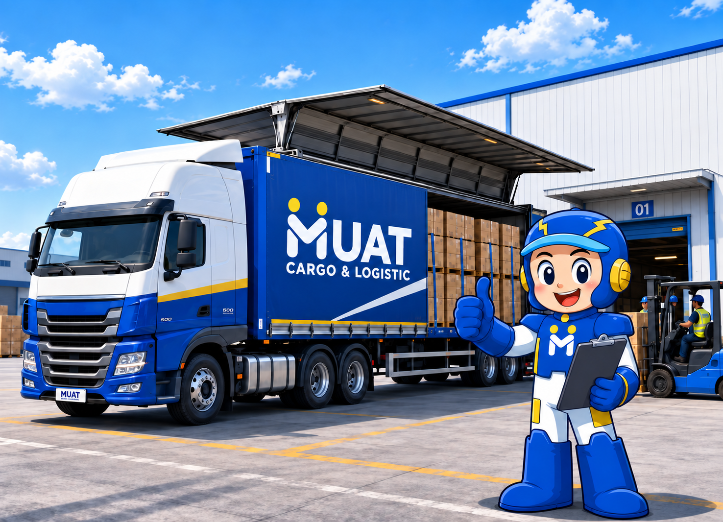 Ilustrasi layanan pengiriman trucking FTL MUAT Cargo