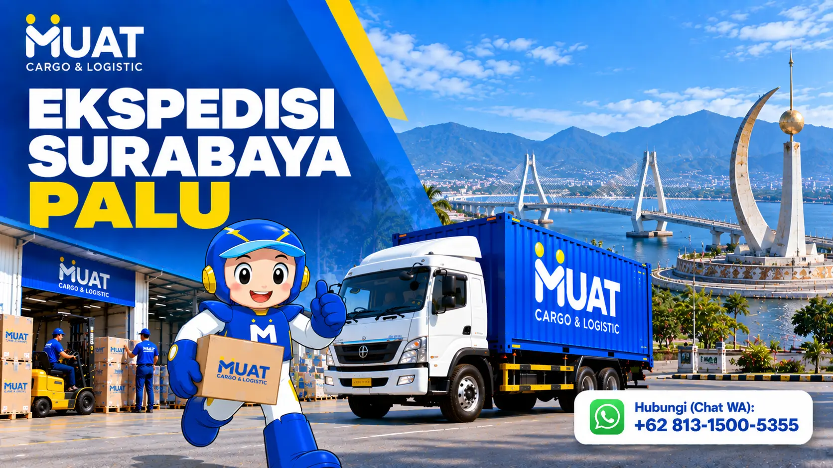 Ekspedisi Surabaya Palu untuk pengiriman cargo bersama MUAT Cargo