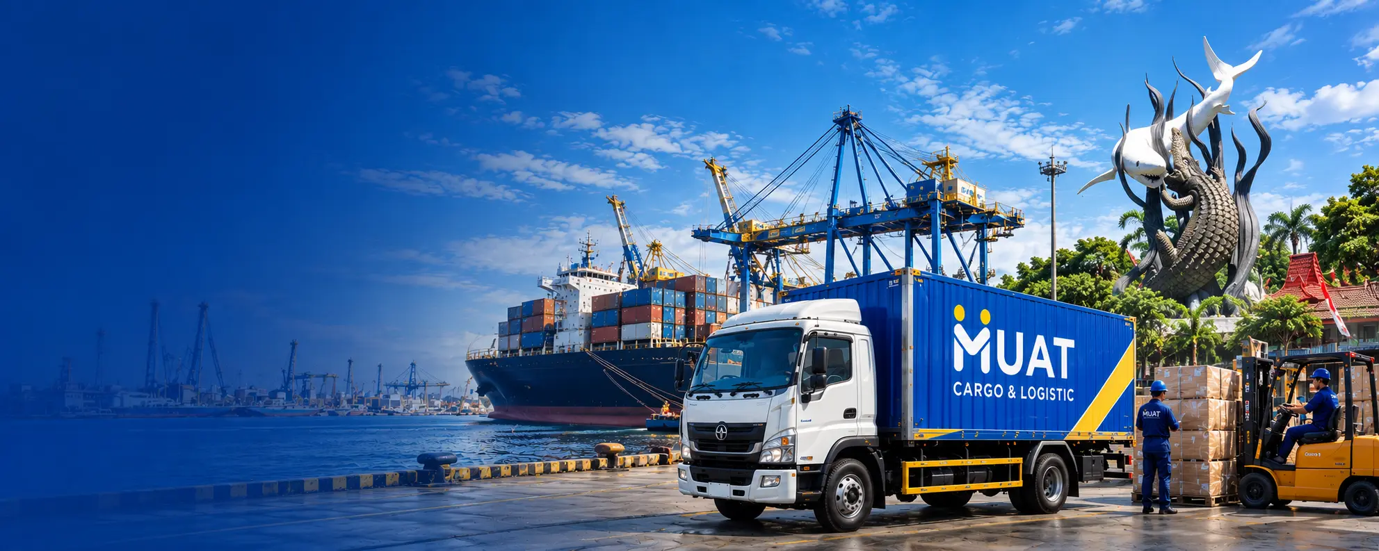 Aktivitas logistik dan pengiriman cargo dari Surabaya